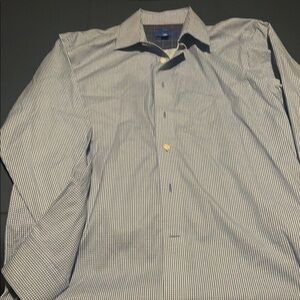 Blue Dress Shirt with Subtle Pattern and Regular Fit